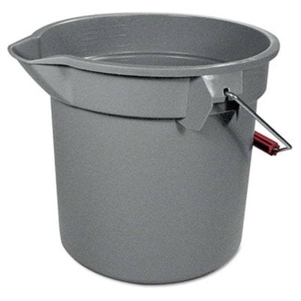 Rcp Rcp 261400GY 14-Quart Round Utility Bucket  12'' Diameter x 11-1/4''h  Gray Plastic 261400GY